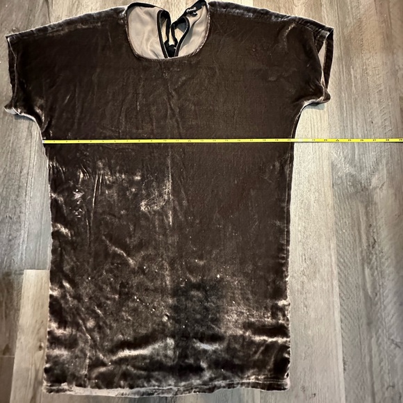 Madewell Gray Velvet Tie Neck Tunic/Dress - Picture 14 of 15